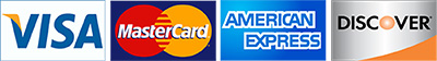 Visa, Mastercard, American Express, Discover